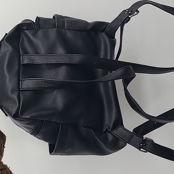 Kenneth Cole Reaction black pleather backpack bag